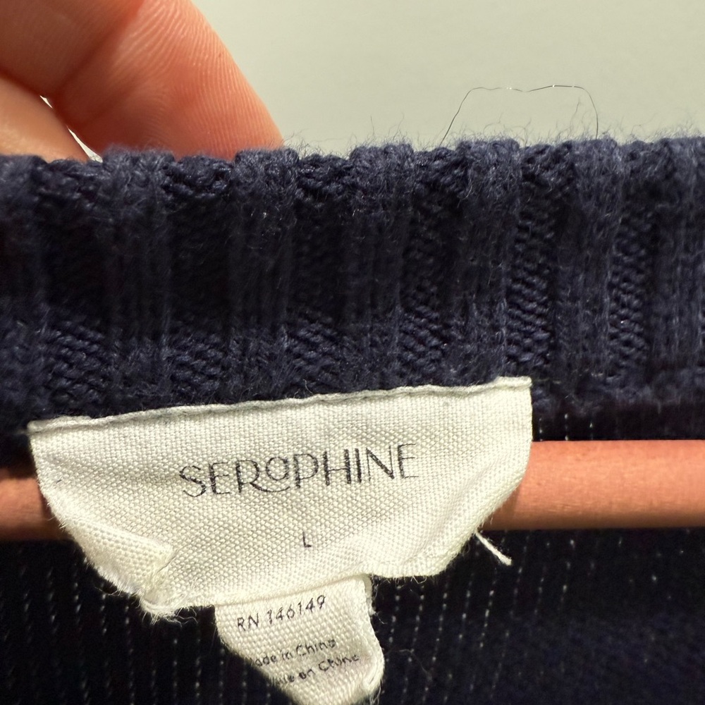 Seraphine Navy Knit Sweater for nursing